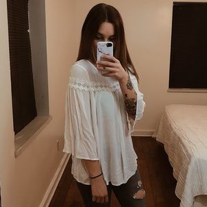 Cute White Top Blouse